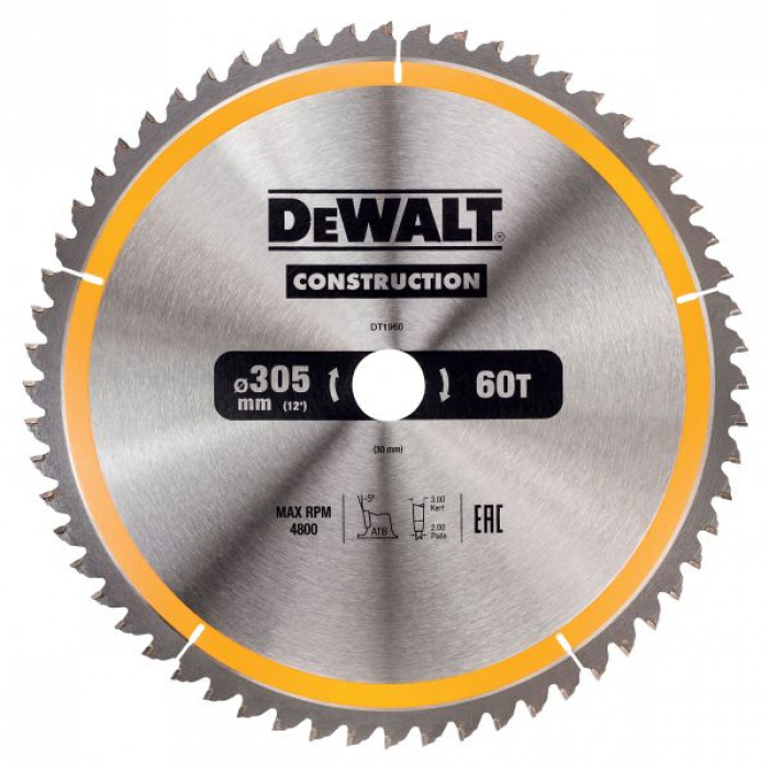 Пильный диск DeWALT CONSTRUCT DT1960