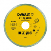 Алмазный круг сплошной по керамике 110/20 мм DeWALT DT3714