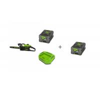 Комплект: Пила цепная аккумуляторная GREENWORKS GD60CS25 60V без АКБ и ЗУ, Аккумулятор G60B5 60V, Зарядное устройство G60C + 2й АКБ в подарок