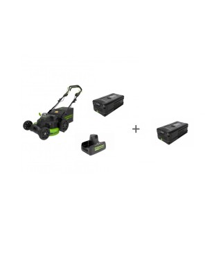 Комплект: Газонокосилка аккумуляторная GREENWORKS TwinForce 82V, Зарядное устройство G82C2, Аккумулятор GD-82 + 2й АКБ в подарок