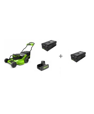 Комплект: Газонокосилка аккумуляторная GREENWORKS, 82V, 76см, Зарядное устройство G82C2, Аккумулятор GD-82 + 2й АКБ в подарок