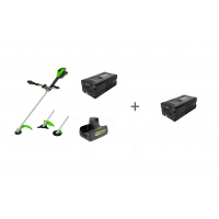 Комплект: Аккумуляторный триммер Greenworks TB201H, 82V, Зарядное устройство G82C2, Аккумулятор G82B5 + 2й АКБ в подарок