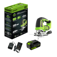 Лобзик аккумуляторный GREENWORKS GD24JS120 24V, с 1 АКБ 4Ач и ЗУ