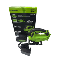 Лобзик аккумуляторный GREENWORKS GD24JS90 24V, с 1 АКБ 2Ач и ЗУ