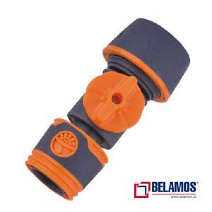 Универсальный коннектор 3/4&quot; с вентилем Belamos мягкий пластик 5003E