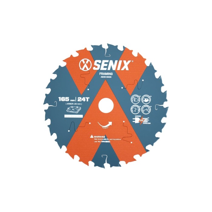Диск пильный по дереву SENIX 165х20мм 24Т