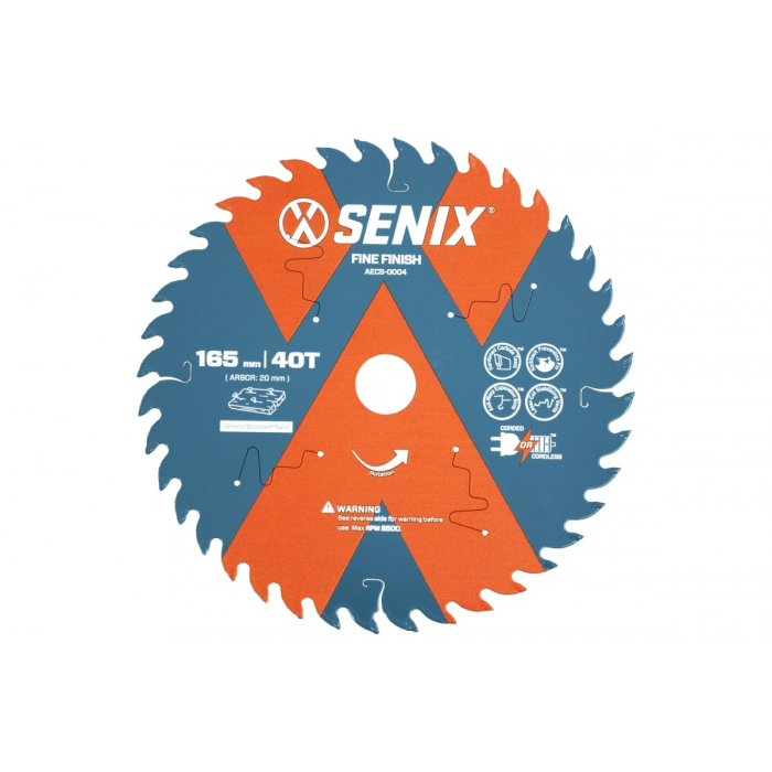 Диск пильный по дереву 165х20 мм, 40Т SENIX AECS-0004