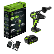 Дрель-шуруповерт аккумуляторная Greenworks GD24DD90 24V, с 1 АКБ 4Ач и ЗУ