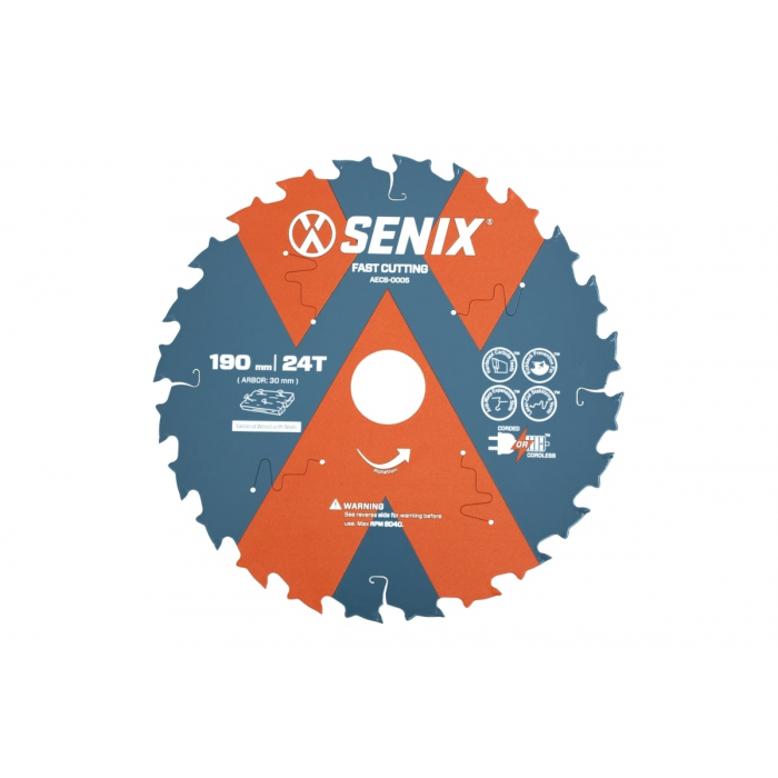 Диск пильный по дереву 190х30 мм, 24Т SENIX AECS-0005