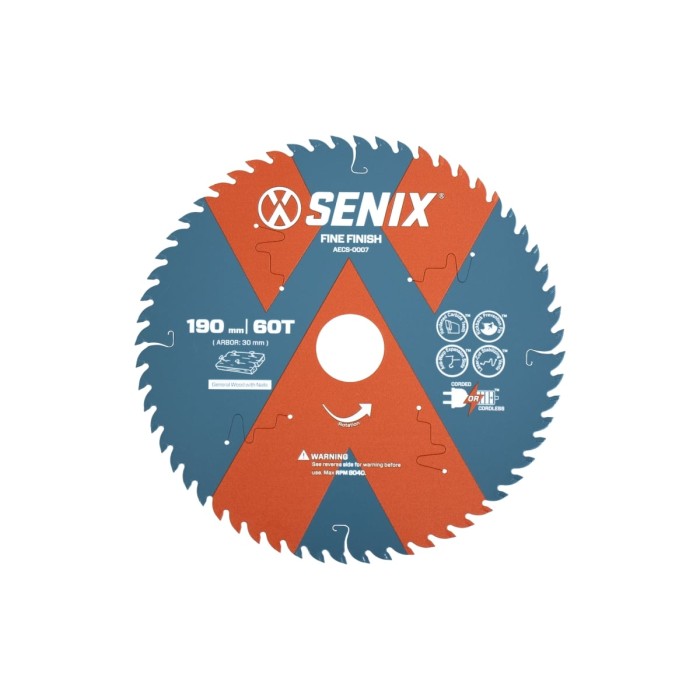 Диск пильный по дереву SENIX 190х30мм 60Т