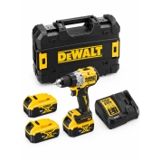 Аккумуляторная ударная бесщеточная дрель-шуруповерт DeWALT, 18 В, 2000 об/мин, 34000 уд/мин, с 2 АКБ 5 Ач и ЗУ, в кейсе TSTAK, DCD805P2T