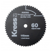 Диск твердосплавный KRESS KA8382 60T HSS 115х1,2х9,5 мм, по металлу и алюминию
