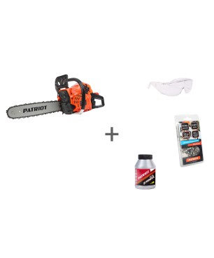 Пила цепная бензиновая Patriot PT 452 + цепь + очки + масло в подарок!