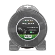 Леска триммерная Caiman Twist Black спираль, клевер 2,4 мм, 88 м