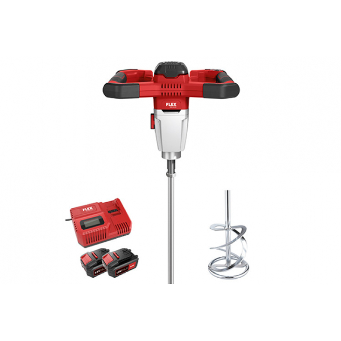 Аккумуляторный двухступенчатый перемешиватель Flex MXE 18.0-EC/5.0 Set + WR2 120