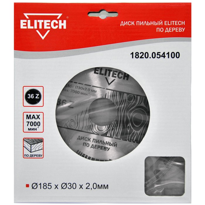Диск пильный ELITECH 185х30 36зуб 1820.054100