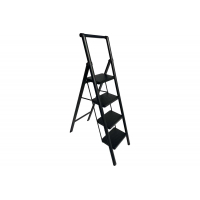 Стремянка стальная АЛЮБЭСТ Lux черный цвет, 4 ступени, 93 см DLS504B