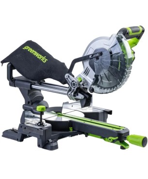 Пила торцовочная 216x30 мм с протяжкой аккумуляторная GREENWORKS 24V GD24MS216, бесщеточная, с АКБ 4 Ач и ЗУ