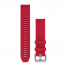 Ремешок сменный красный, серебристая застежка Garmin QuickFit 22 мм (силикон)
