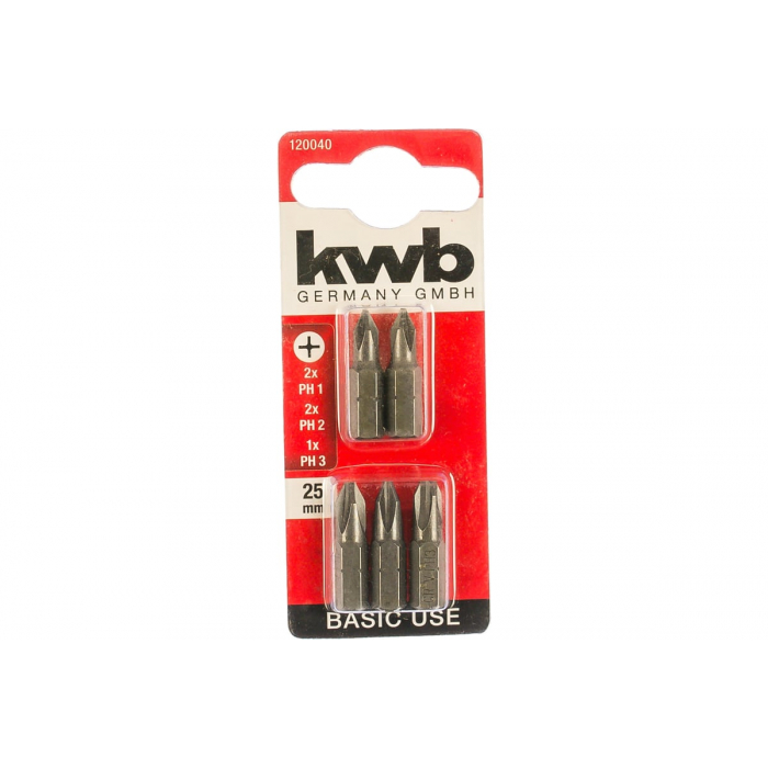 Бита (5 шт, 25 мм) KWB PH BASIC 120040
