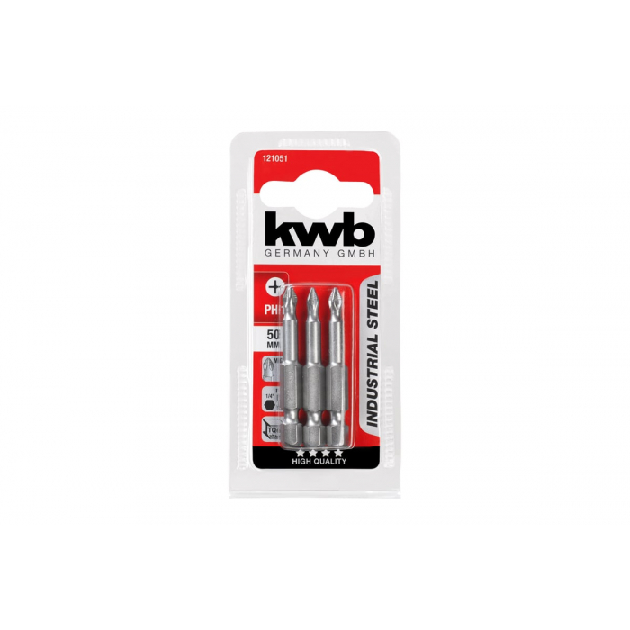 Бита (3 шт, 50 мм) KWB INDUSTRY PH1 121051