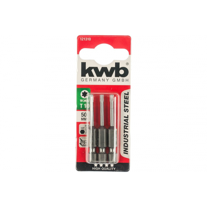 Бита (3 шт, 50 мм) KWB INDUSTRY TORX10 121310