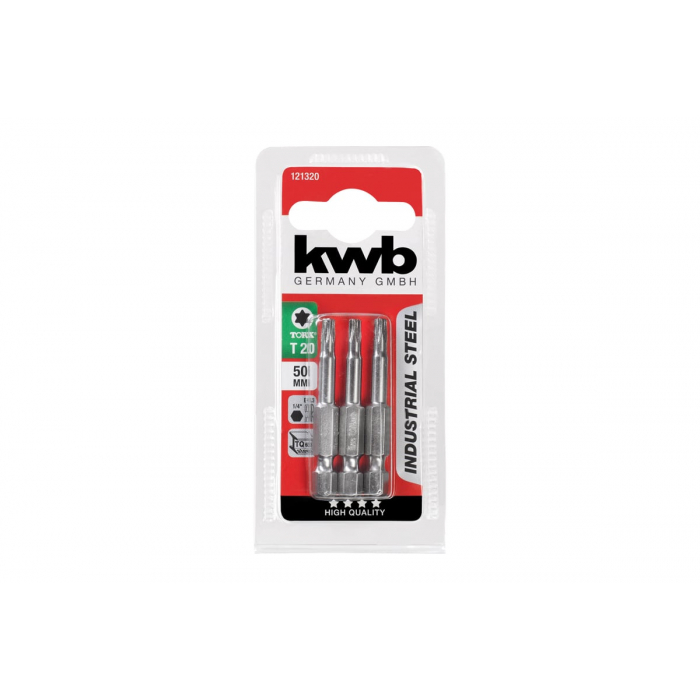 Бита (3 шт, 50 мм) KWB INDUSTRY TORX20 121320