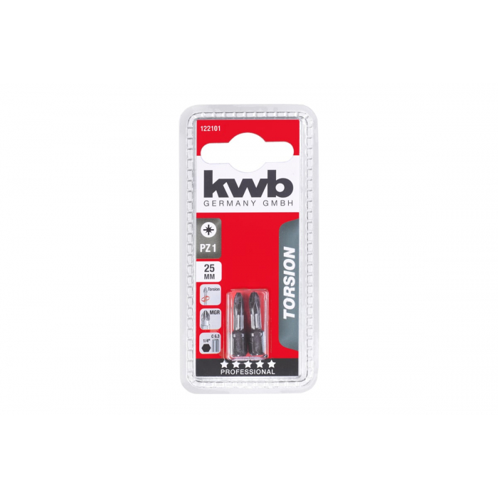 Бита (2 шт, 25 мм) KWB TORSION PZ1 122101