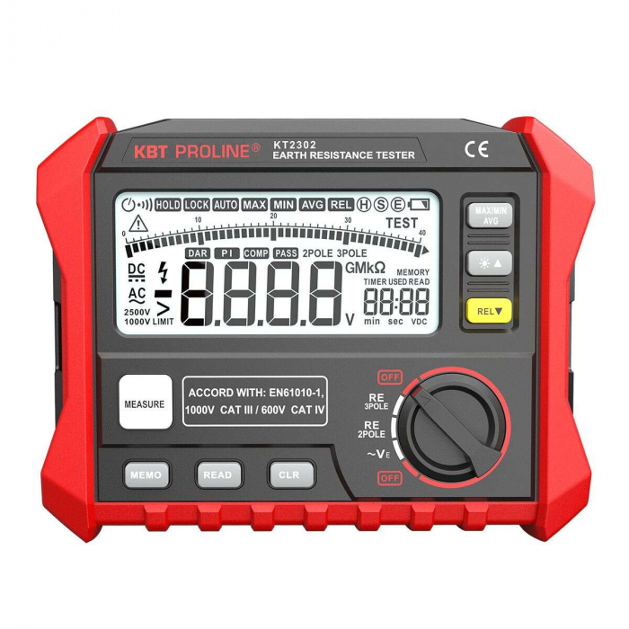 Измеритель сопротивления заземления цифровой КВТ KT 2302 PROLINE