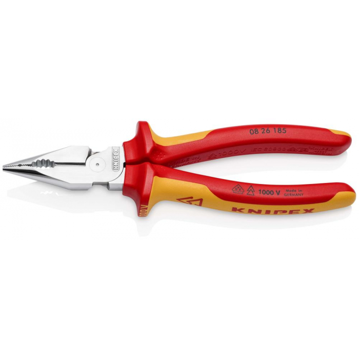 Плоскогубцы комбинированные остроконечные с удлинёнными губками KNIPEX KN-0826185SB