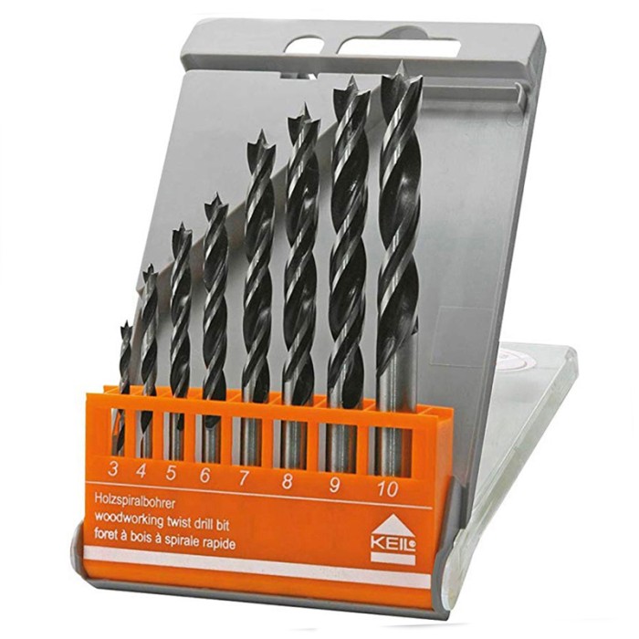Сверла KEIL по дереву 3-4-5-6-7-8-9-10 мм мягкая упаковка     180370310