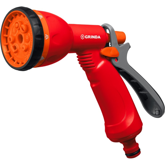 Поливочный пистолет GRINDA P-8 8-427370, 8 режимов, курок сзади, пластиковый