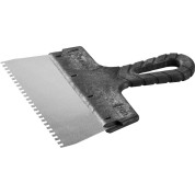 Нержавеющий фасадный шпатель ЗУБР 10078-20-04, 200 мм, зуб 4 х 4мм, пластиковая ручка