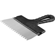 Нержавеющий фасадный шпатель ЗУБР 10078-20-06, 200 мм, зуб 6 х 6 мм, пластиковая ручка