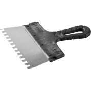 Нержавеющий фасадный шпатель ЗУБР 10078-20-08, 200 мм, зуб 8 х 8 мм, пластиковая ручка