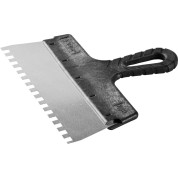 Нержавеющий фасадный шпатель ЗУБР 10078-25-08, 250 мм, зуб 8 х 8 мм, пластиковая ручка