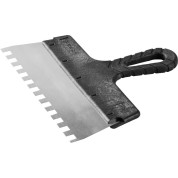 Нержавеющий фасадный шпатель ЗУБР 10078-25-10, 250 мм, зуб 10 х 10 мм, пластиковая ручка