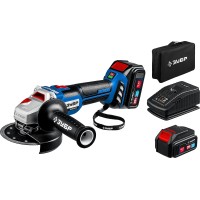 Бесщеточная УШМ ЗУБР Профессионал AB-125-42, Т7, 20 В, 125 мм, 2 АКБ (4 А&middot;ч), сумка