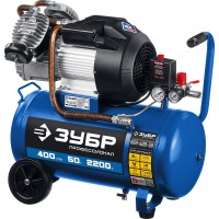 Масляный компрессор ЗУБР Профессионал КПМ-400-50, 400 л/мин, 50 л, 2200 Вт