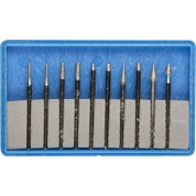 Набор алмазных мини-насадок для гравера ЗУБР Профессионал 33383-H10, 10 шт, хвостовик d 3 мм, Р 150 - 180