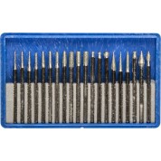 Набор алмазных мини-насадок для гравера ЗУБР Профессионал 33383-H20, 20 шт, хвостовик d 3 мм, Р 150 - 180