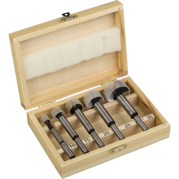 Набор сверл форстнера по дереву, фанере ДСП ЗУБР 2994-H5, 5 шт: 10-15-20-25-35 мм