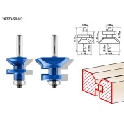 Набор фрез для вагонки ЗУБР Профессионал 28770-50-H2, 50 x 30 мм, хвостовик 8 мм