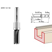 Фреза пазовая прямая с верхним подшипником ЗУБР Профессионал 28781-12.7-26, 12.7 x 26 мм, хвостовик 8 мм