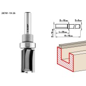 Фреза пазовая прямая с верхним подшипником ЗУБР Профессионал 28781-19-26, 19 x 26 мм, хвостовик 8 мм
