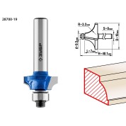 Фреза кромочная калевочная №1 ЗУБР Профессионал 28700-19, 19.0 x 7 мм, радиус 3.2 мм