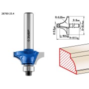 Фреза кромочная калевочная №1 ЗУБР Профессионал 28700-25.4, 25.4 x 10.5 мм, радиус 6.3 мм