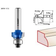 Фреза кромочная калевочная №1 ЗУБР Профессионал 28701-17.3, 17.3 x 8 мм, радиус 2.4 мм