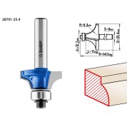 Фреза кромочная калевочная №1 ЗУБР Профессионал 28701-25.4, 25.4 x 11 мм, радиус 6.3 мм
