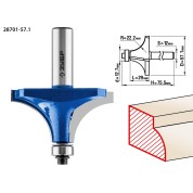 Фреза кромочная калевочная №1 ЗУБР Профессионал 28701-57.1, 57.1 x 29 мм, радиус 22 мм